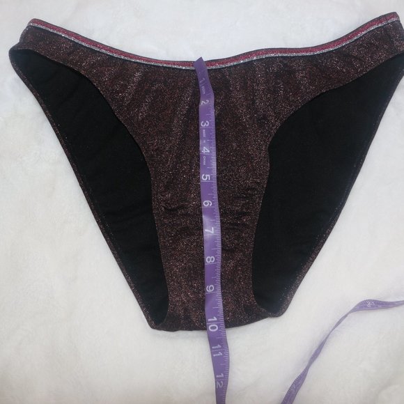 Xhilaration Shimmer High Cut Bikini Bottom - Picture 7 of 8